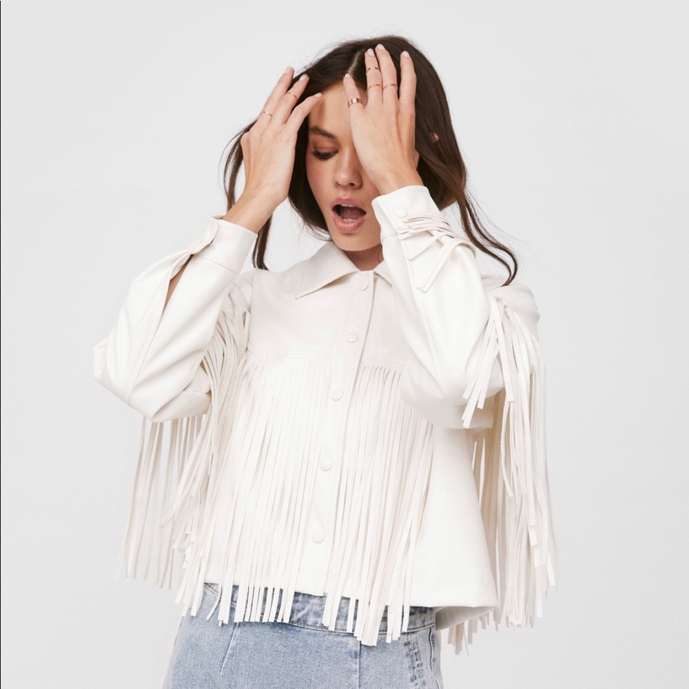 Western Fringe Faux Leather Jacket